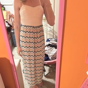 Maxi Dress with Chevron Patterned Skirt